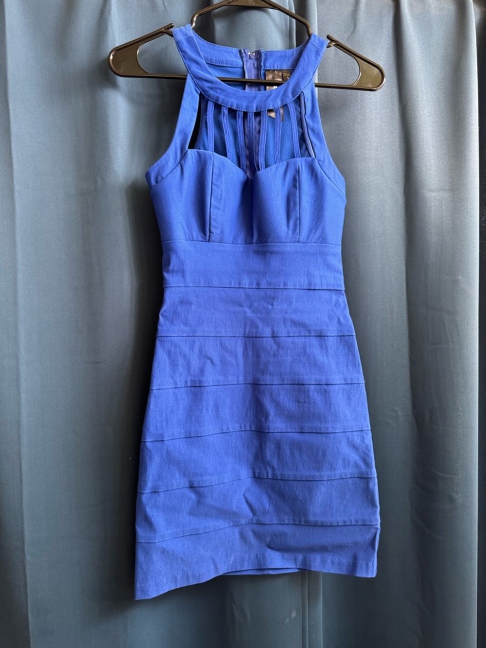 Trixxi Royal Blue Halter Bodycon Mini Dress